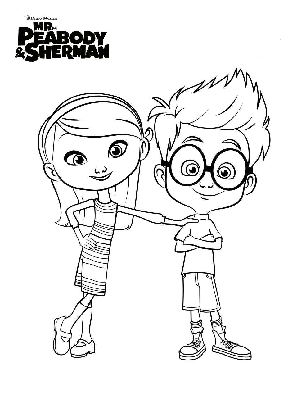 Kids-n-fun.com | Coloring page Mr Peabody and Sherman sherman penny